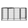 10-Panel Dog Playpen Black 19.7"x39.4" Powder-coated Steel