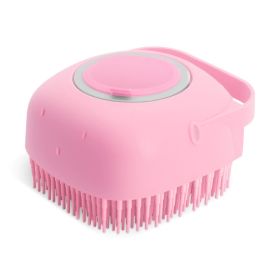 Pet Silicone Bath Massage Brush, Head Massager Filling Liquid Rubbing Artifact Massage Bath, Shampoo Brush (Color: Pink)