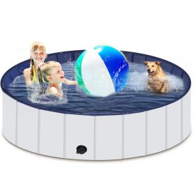 Foldable Dog Pool, Portable Hard Plastic Pet Pool for Dogs and Cats, Sturdy and Durable Pet Wading Pool for Indoor and Outdoor (size: 40 x 12inches)